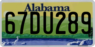 AL license plate 67DU289