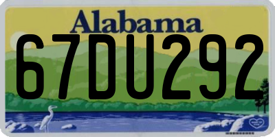 AL license plate 67DU292