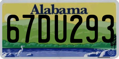 AL license plate 67DU293