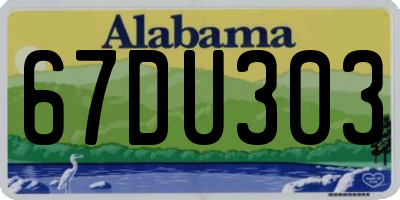 AL license plate 67DU303