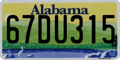 AL license plate 67DU315