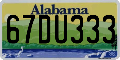 AL license plate 67DU333