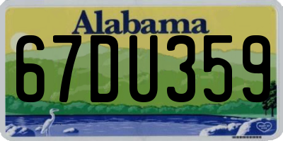 AL license plate 67DU359