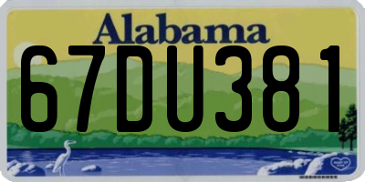 AL license plate 67DU381