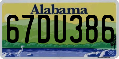 AL license plate 67DU386