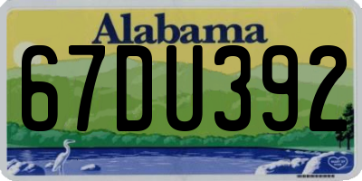 AL license plate 67DU392