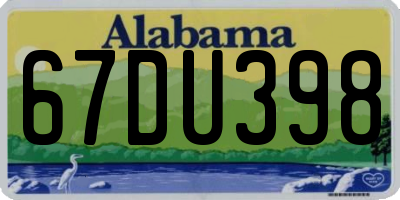 AL license plate 67DU398