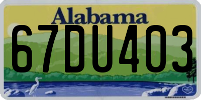 AL license plate 67DU403