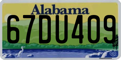 AL license plate 67DU409