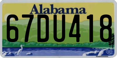 AL license plate 67DU418