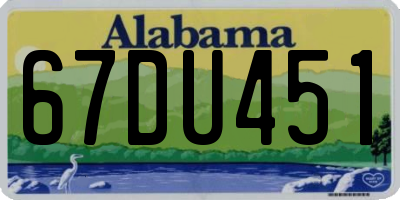 AL license plate 67DU451