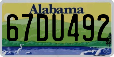 AL license plate 67DU492