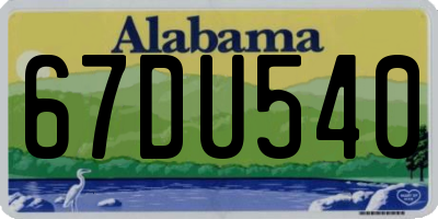 AL license plate 67DU540