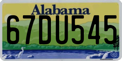 AL license plate 67DU545