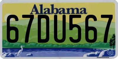 AL license plate 67DU567