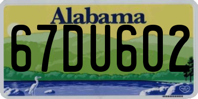 AL license plate 67DU602