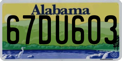 AL license plate 67DU603