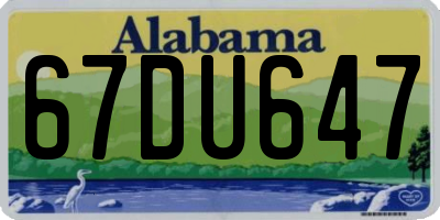 AL license plate 67DU647