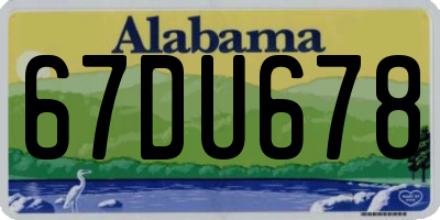 AL license plate 67DU678