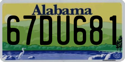 AL license plate 67DU681