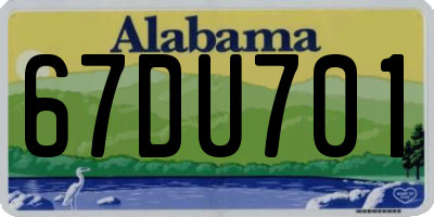 AL license plate 67DU701