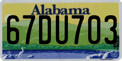 AL license plate 67DU703