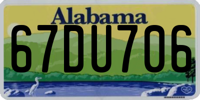 AL license plate 67DU706