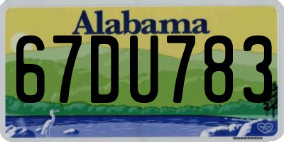 AL license plate 67DU783