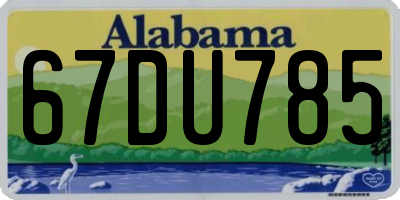 AL license plate 67DU785