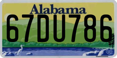 AL license plate 67DU786