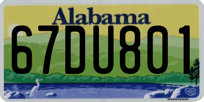 AL license plate 67DU801