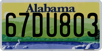 AL license plate 67DU803
