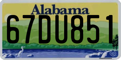 AL license plate 67DU851