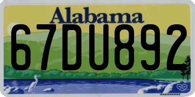 AL license plate 67DU892