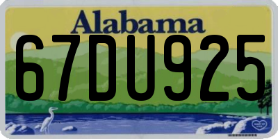 AL license plate 67DU925
