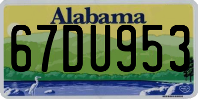AL license plate 67DU953