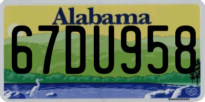 AL license plate 67DU958