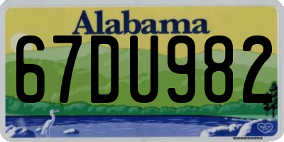 AL license plate 67DU982