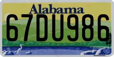 AL license plate 67DU986