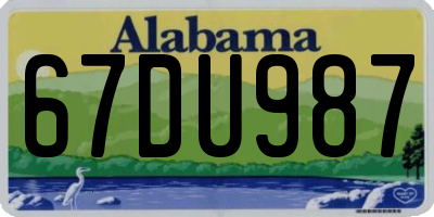 AL license plate 67DU987