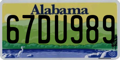 AL license plate 67DU989
