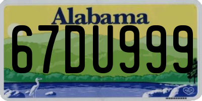 AL license plate 67DU999