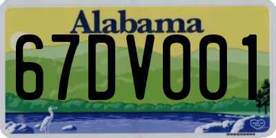 AL license plate 67DV001