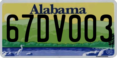 AL license plate 67DV003