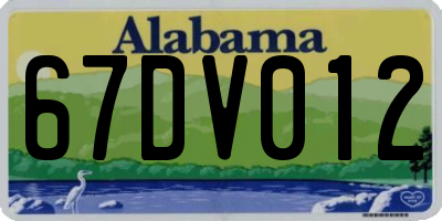 AL license plate 67DV012