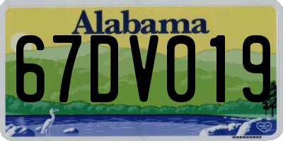 AL license plate 67DV019