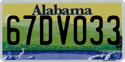 AL license plate 67DV033