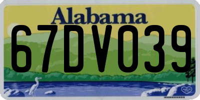 AL license plate 67DV039