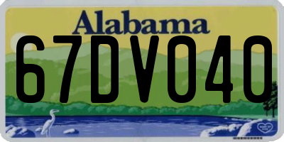 AL license plate 67DV040