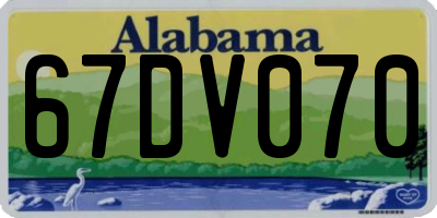 AL license plate 67DV070